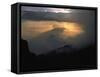 Sun Sets Over Meru, Kilimanjaro-Michael Brown-Framed Stretched Canvas