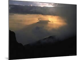 Sun Sets Over Meru, Kilimanjaro-Michael Brown-Mounted Photographic Print