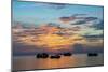 Sun sets over scuba diving boats in Koh Tao, Thailand, Southeast Asia, Asia-Logan Brown-Mounted Photographic Print