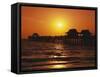 Sun Setting Above Naples Pier-James Randklev-Framed Stretched Canvas