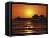 Sun Setting Above Naples Pier-James Randklev-Framed Stretched Canvas