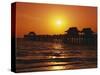 Sun Setting Above Naples Pier-James Randklev-Stretched Canvas