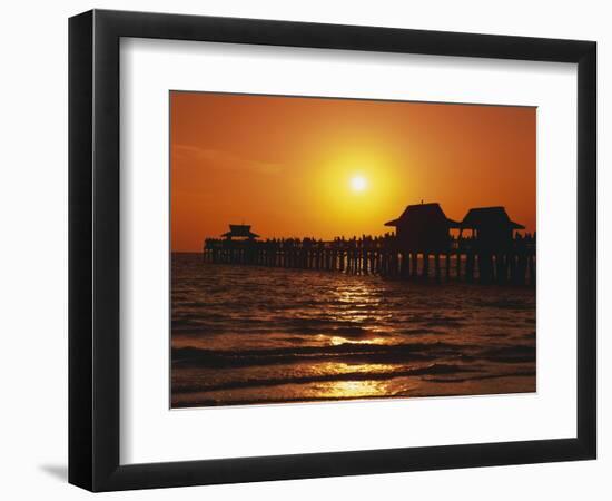 Sun Setting Above Naples Pier-James Randklev-Framed Photographic Print