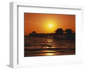 Sun Setting Above Naples Pier-James Randklev-Framed Photographic Print