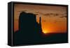 Sun Setting behind a Butte-DLILLC-Framed Stretched Canvas