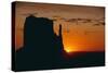 Sun Setting behind a Butte-DLILLC-Stretched Canvas