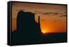 Sun Setting behind a Butte-DLILLC-Framed Stretched Canvas