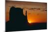 Sun Setting behind a Butte-DLILLC-Mounted Photographic Print