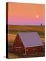 Sun Setting Behind Barn-Darrell Gulin-Stretched Canvas