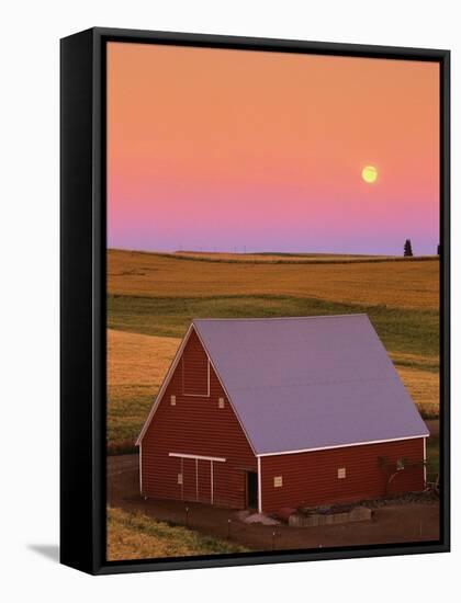 Sun Setting Behind Barn-Darrell Gulin-Framed Stretched Canvas