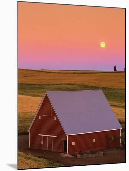 Sun Setting Behind Barn-Darrell Gulin-Mounted Photographic Print