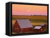 Sun Setting Behind Barns-Darrell Gulin-Framed Stretched Canvas