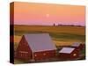 Sun Setting Behind Barns-Darrell Gulin-Stretched Canvas