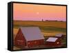 Sun Setting Behind Barns-Darrell Gulin-Framed Stretched Canvas