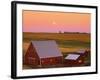 Sun Setting Behind Barns-Darrell Gulin-Framed Photographic Print