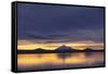 Sun Setting behind Mountain-DLILLC-Framed Stretched Canvas