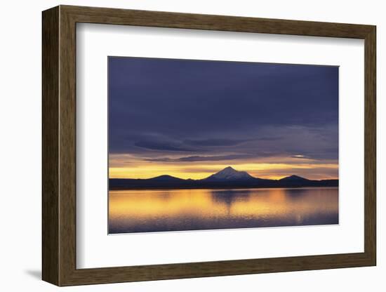 Sun Setting behind Mountain-DLILLC-Framed Photographic Print