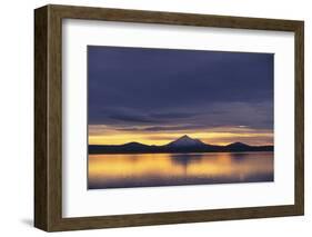 Sun Setting behind Mountain-DLILLC-Framed Photographic Print