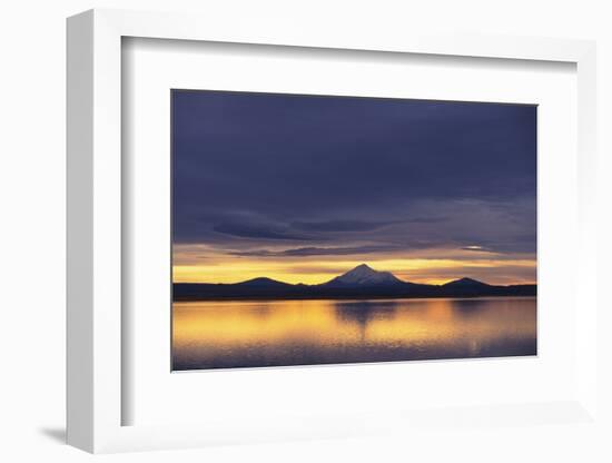 Sun Setting behind Mountain-DLILLC-Framed Photographic Print