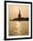 Sun Setting Behind the Statue of Liberty on a Summer Evening-John Nordell-Framed Photographic Print