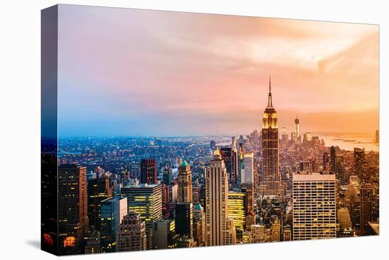 Sun Setting of New York-null-Stretched Canvas