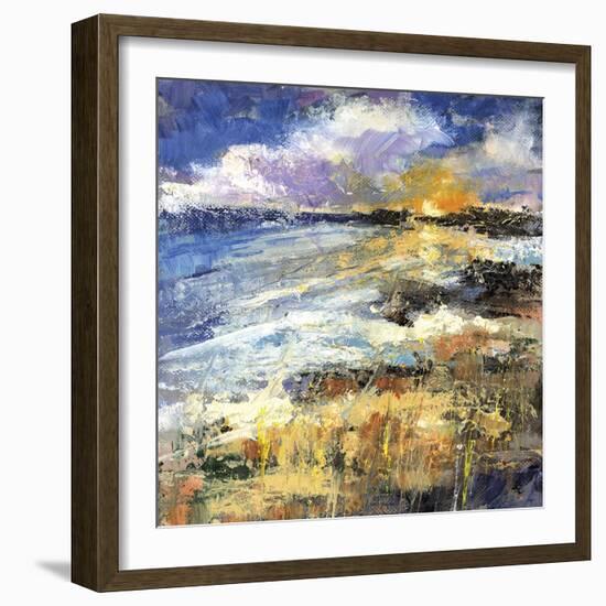 Sun Setting on the Scurrying Beach-Anne Farrall Doyle-Framed Giclee Print