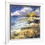 Sun Setting on the Scurrying Beach-Anne Farrall Doyle-Framed Giclee Print