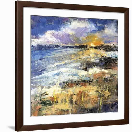 Sun Setting on the Scurrying Beach-Anne Farrall Doyle-Framed Giclee Print