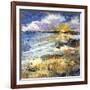 Sun Setting on the Scurrying Beach-Anne Farrall Doyle-Framed Giclee Print