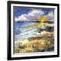 Sun Setting on the Scurrying Beach-Anne Farrall Doyle-Framed Giclee Print