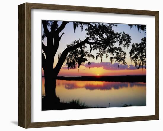 Sun Setting over Brickhill River-James Randklev-Framed Photographic Print