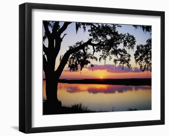 Sun Setting over Brickhill River-James Randklev-Framed Photographic Print