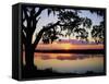 Sun Setting over Brickhill River-James Randklev-Framed Stretched Canvas