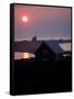 Sun Setting over Newly Constructed Prefabricated House on Block Island-John Zimmerman-Framed Stretched Canvas