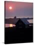 Sun Setting over Newly Constructed Prefabricated House on Block Island-John Zimmerman-Stretched Canvas