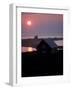 Sun Setting over Newly Constructed Prefabricated House on Block Island-John Zimmerman-Framed Photographic Print