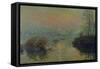 Sun Setting Over the Seine at Lavacourt. Winter Effect, 1880-Claude Monet-Framed Stretched Canvas