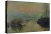 Sun Setting Over the Seine at Lavacourt. Winter Effect, 1880-Claude Monet-Stretched Canvas