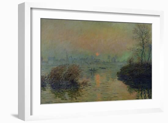 Sun Setting Over the Seine at Lavacourt. Winter Effect, 1880-Claude Monet-Framed Giclee Print