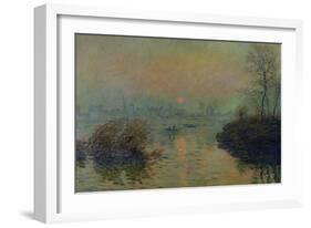 Sun Setting Over the Seine at Lavacourt. Winter Effect, 1880-Claude Monet-Framed Giclee Print