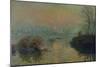 Sun Setting Over the Seine at Lavacourt. Winter Effect, 1880-Claude Monet-Mounted Giclee Print