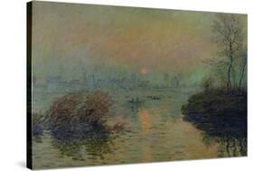 Sun Setting Over the Seine at Lavacourt. Winter Effect, 1880-Claude Monet-Stretched Canvas