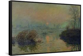 Sun Setting Over the Seine at Lavacourt. Winter Effect, 1880-Claude Monet-Framed Stretched Canvas