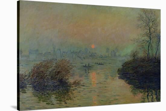 Sun Setting Over the Seine at Lavacourt. Winter Effect, 1880-Claude Monet-Stretched Canvas