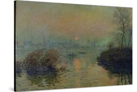 Sun Setting Over the Seine at Lavacourt. Winter Effect, 1880-Claude Monet-Stretched Canvas