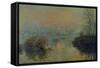 Sun Setting Over the Seine at Lavacourt. Winter Effect, 1880-Claude Monet-Framed Stretched Canvas