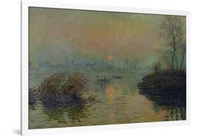 Sun Setting Over the Seine at Lavacourt. Winter Effect, 1880-Claude Monet-Framed Giclee Print