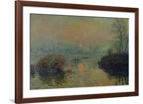 Sun Setting Over the Seine at Lavacourt. Winter Effect, 1880-Claude Monet-Framed Giclee Print