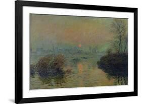 Sun Setting Over the Seine at Lavacourt. Winter Effect, 1880-Claude Monet-Framed Giclee Print