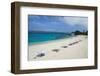 Sun shades on Furuzamami Beach, Zamami Island, Kerama Islands, Okinawa, Japan, Asia-Michael Runkel-Framed Photographic Print